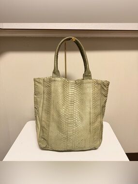ANTIK BATIK SNAKESKIN Green TOTE Bag